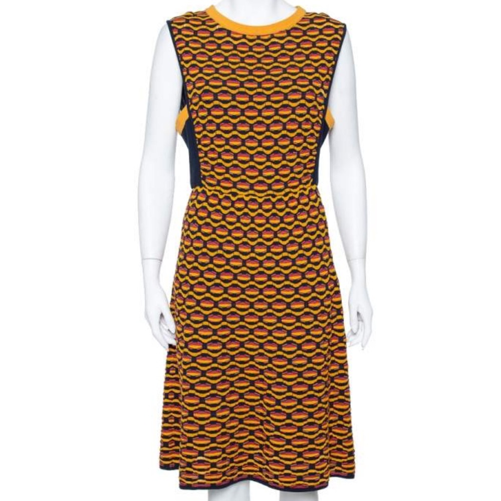 Missoni Orange and Black Crochet Knit Dress